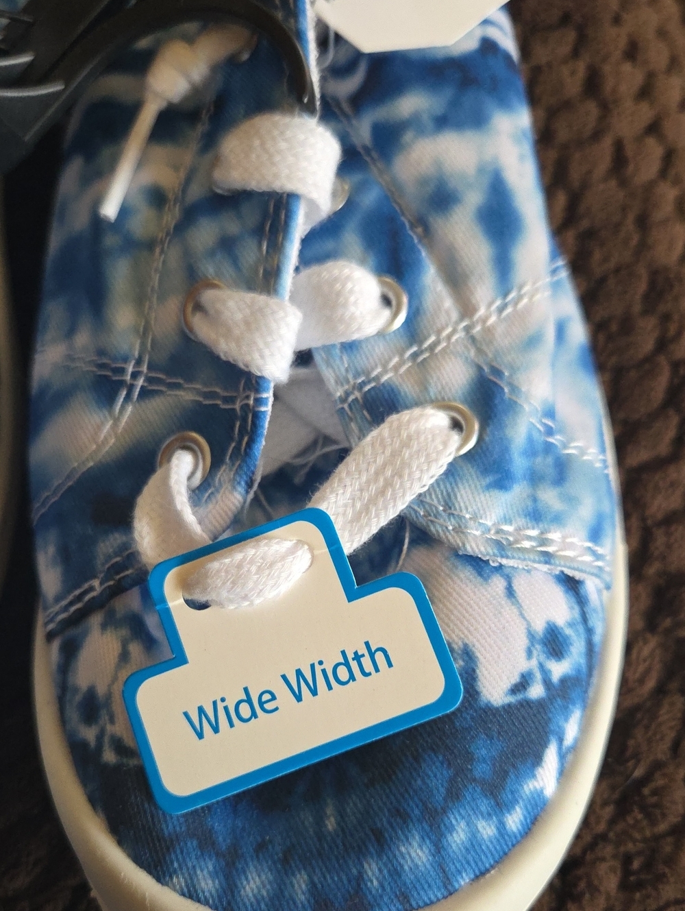Time and Tru Blue Tie-Dye Womens 8.5 Wide Width Sneakers New - Picture 3 of 6